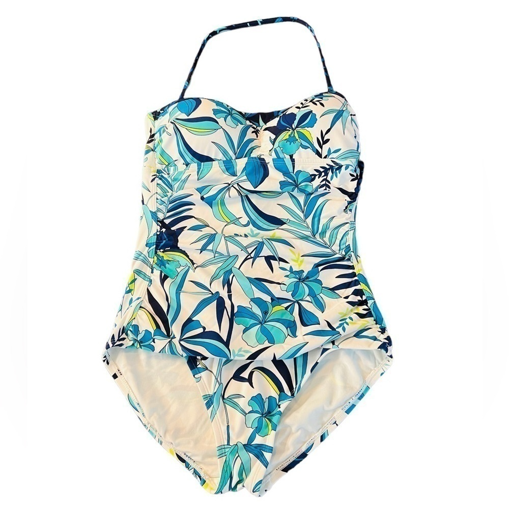 TOMMY BAHAMA WOMENS BEAUTIFUL BLUE FORAL ONE PIECE SWIMSUIT SIZE 6